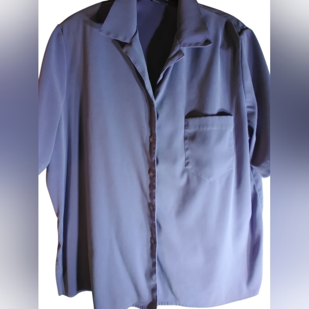 Allison Daley Purple Button Up Womens Top Size 18W Suede Feel Office Lagonlook